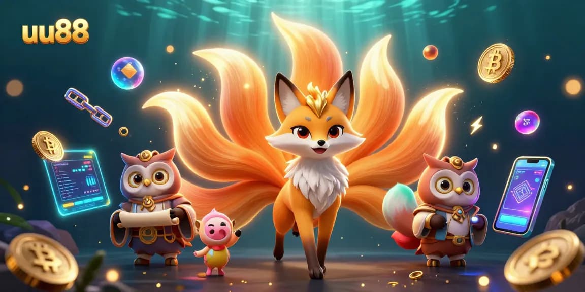 Experience the excitement of uu88 with vibrant characters and crypto themes in a dynamic casino setting.