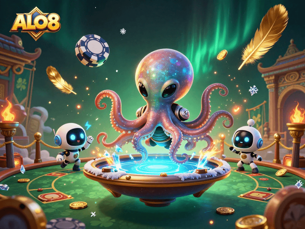 Spin the reels of fortune with ALO8 in a vibrant 3D casino universe full of excitement.