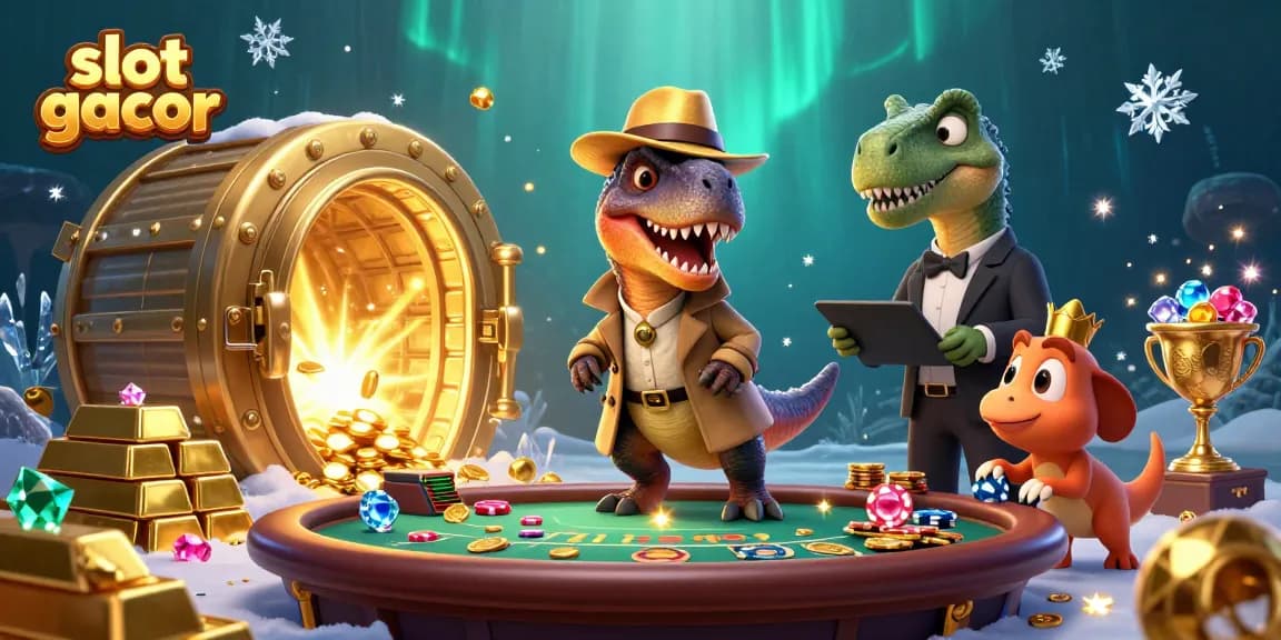 Experience thrilling slot gacor action with vibrant characters and dynamic gaming elements in a colorful casino setting.