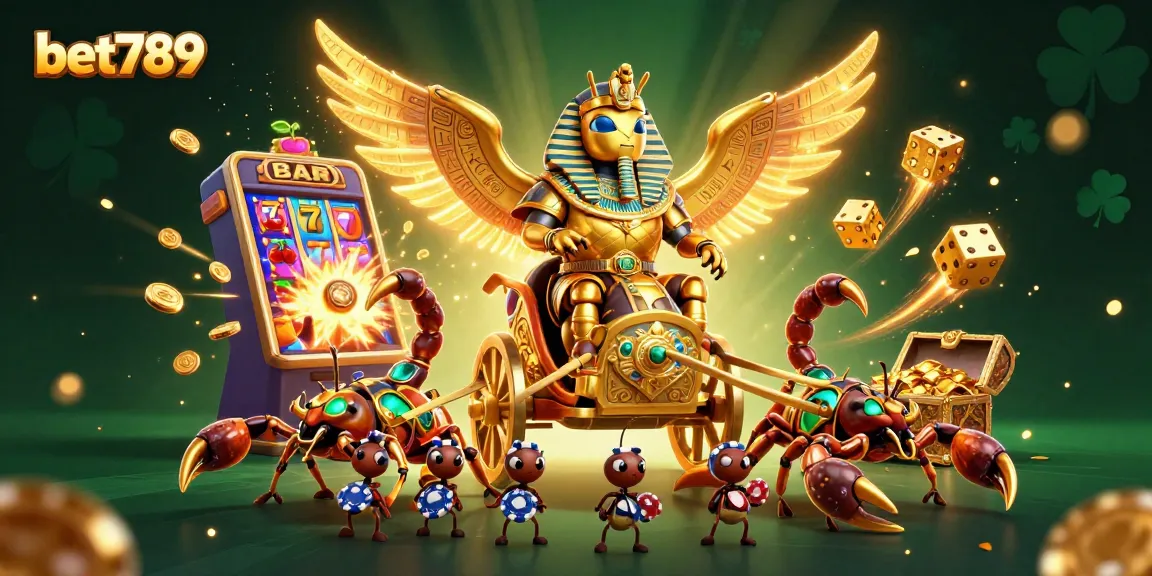 Engage with bet789 in an exciting 3D casino fantasy world filled with slot machines and gold treasures.