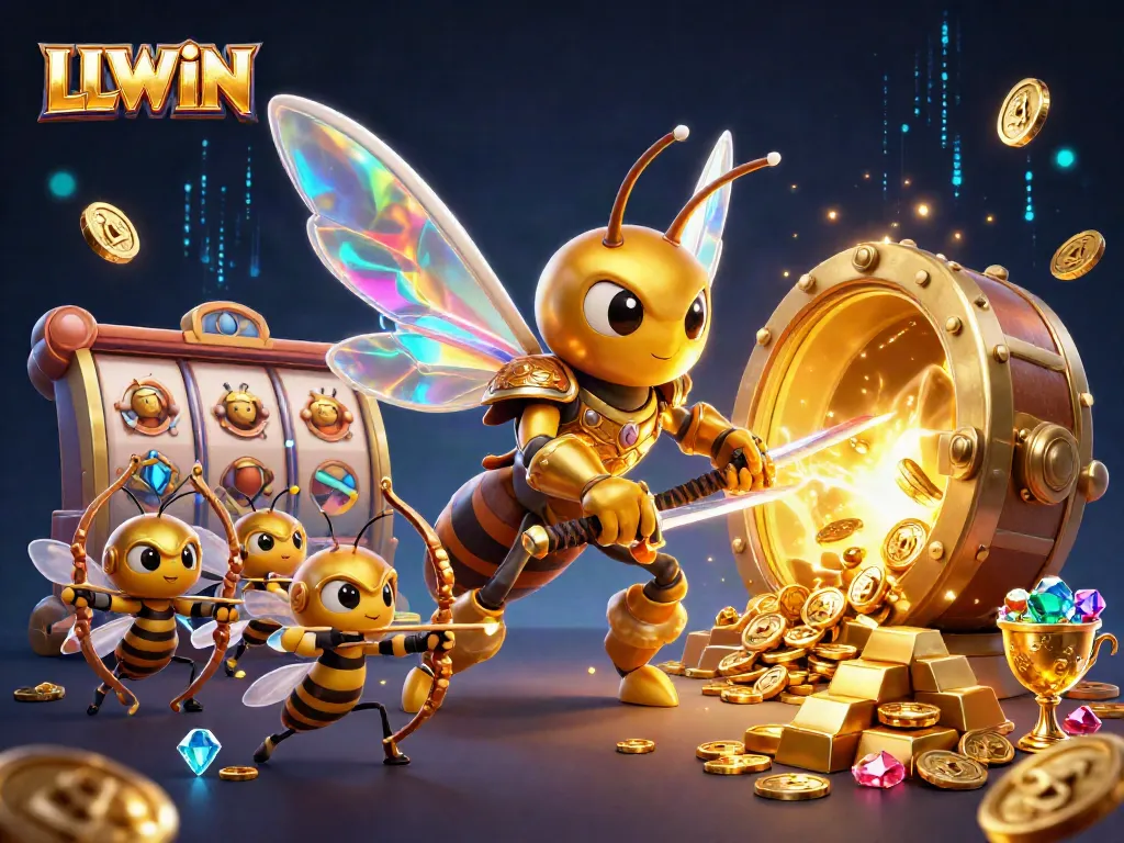 Engage with LLWIN's electrifying online casino experience featuring vibrant gaming elements and a dynamic scene.