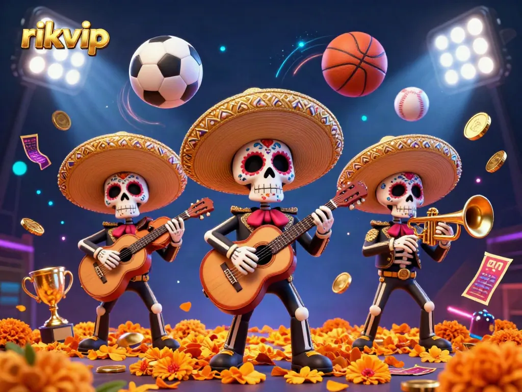 Experience thrilling gameplay with rikvip as a vibrant mariachi band animates rich casino elements.