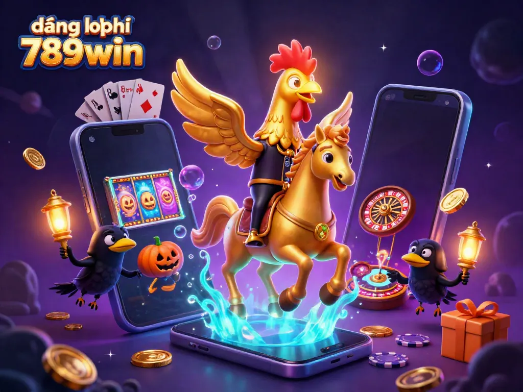 Engage in thrilling gameplay with đăng ký 789win featuring a golden rooster in a vivid casino scene.