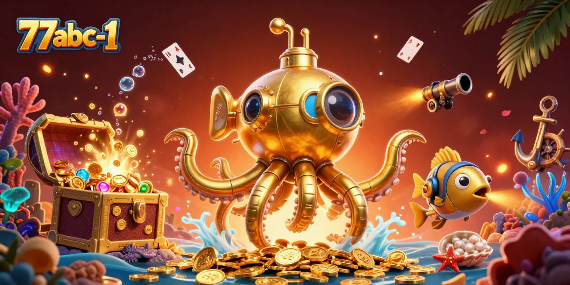 Experience exciting gameplay with 77abc-1 as mechanical fish navigate through a treasure-filled scene.