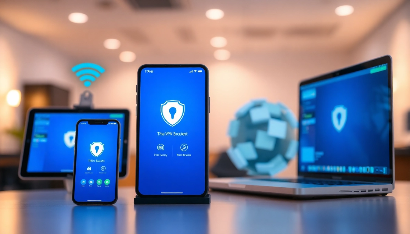 快连下载 VPN app interface shown on multiple devices, symbolizing security and global connectivity.