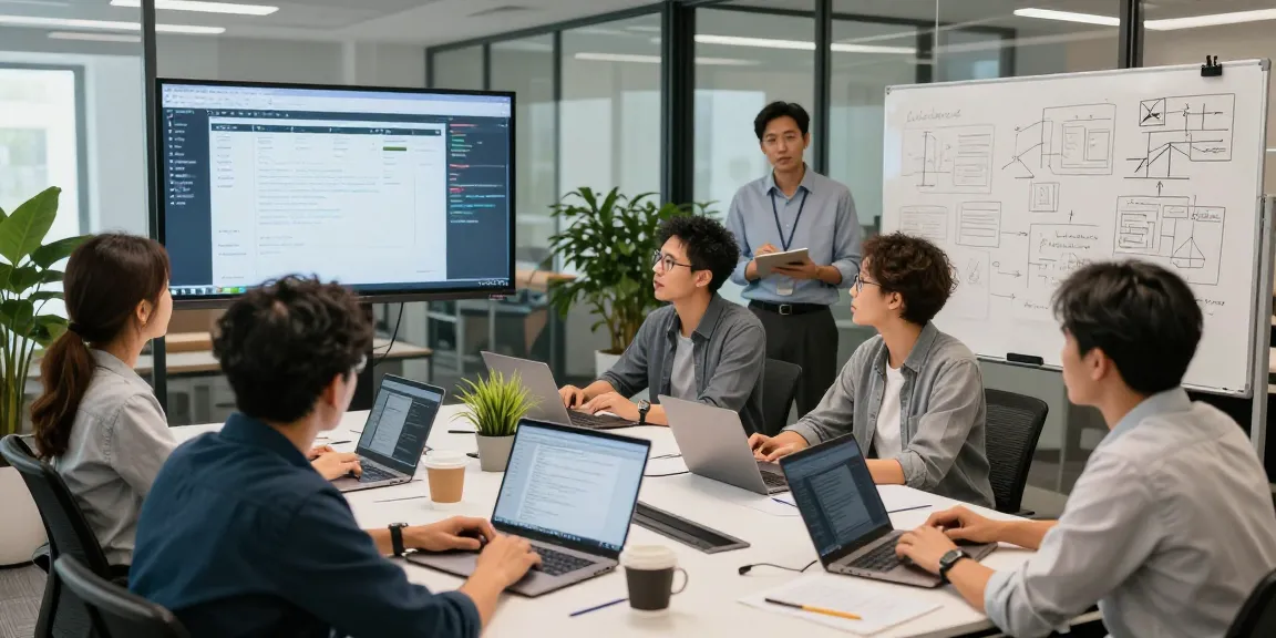 Collaboration in a modern office showcasing the WPS Official Website's software development innovations.