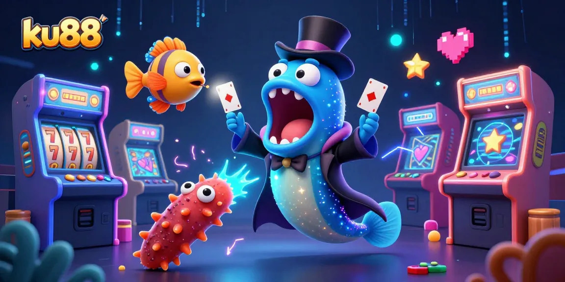 ku88 showcases deep-sea casino magic with glowing games and vibrant colors.