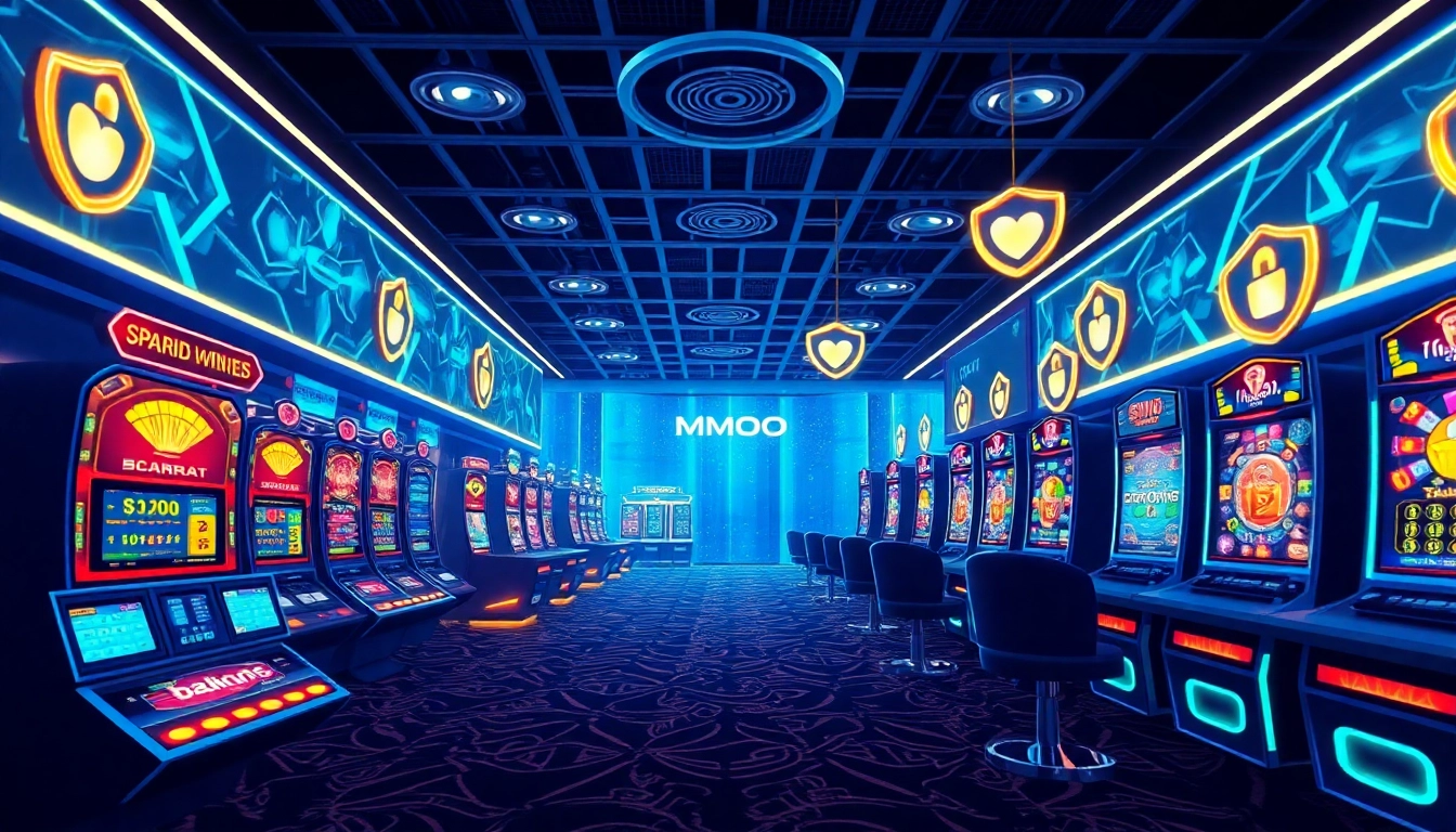 Experience top-notch online gaming at https://mmoo.ad/ with immersive visuals of casino games showcasing excitement and security.