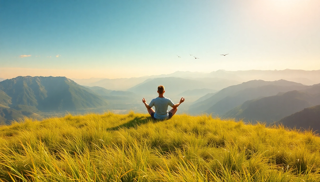 Person meditating in nature, symbolizing relief from stress and anxiety.