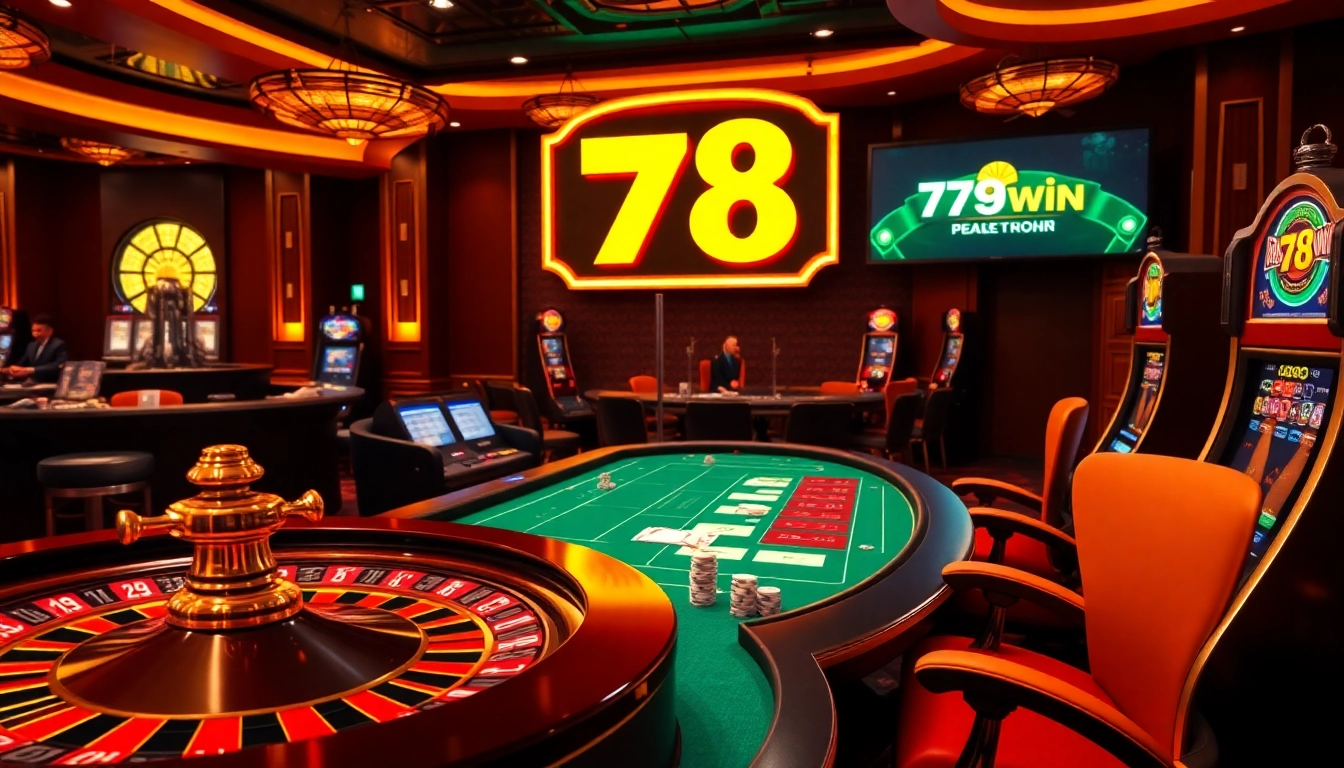 Experience thrilling 78 Win gaming moments at the luxurious casino tables and slots.