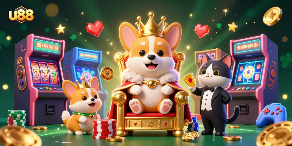Win big at u88 with thrilling 3D cartoon gaming action, featuring vibrant characters and casino elements.