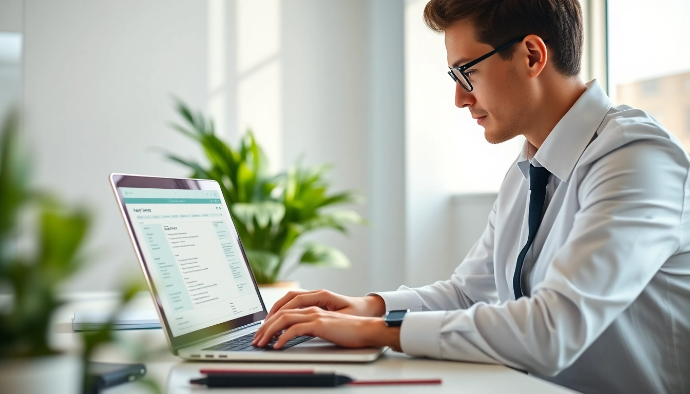 Complete your eta application uk efficiently with a focused individual at a well-organized desk.
