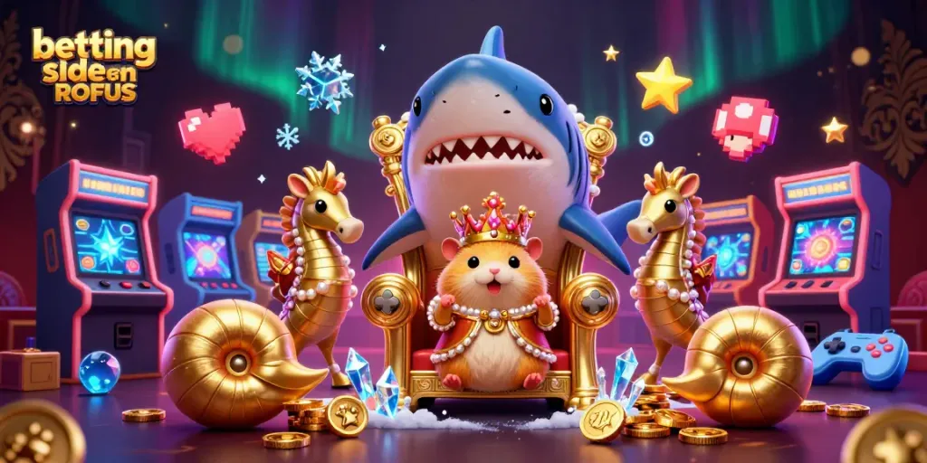 Engage with betting sider uden ROFUS in a vibrant scene featuring a hamster king and dynamic game elements.