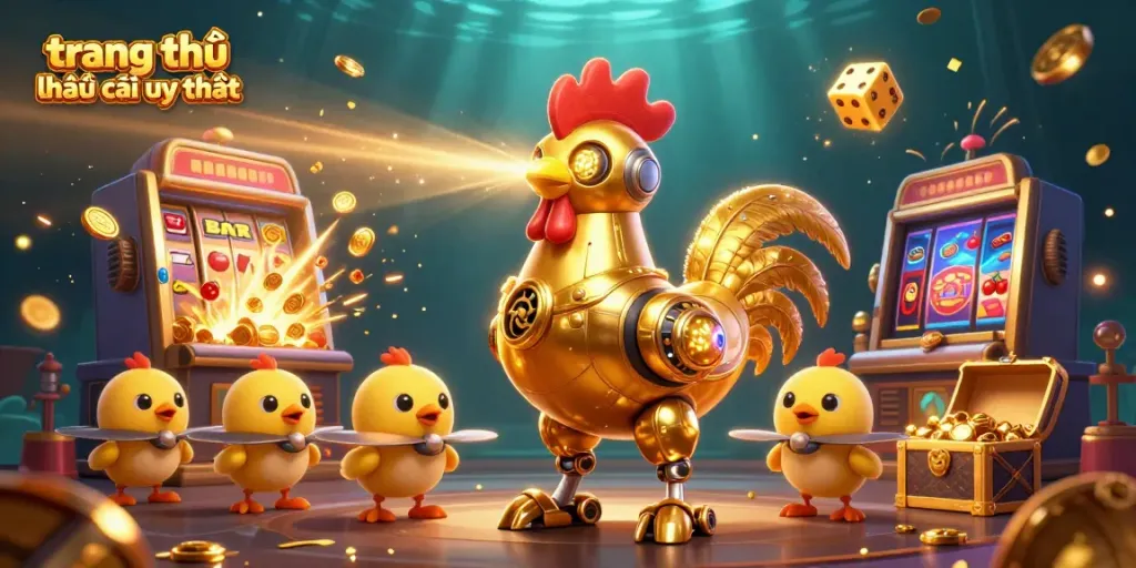 Experience vibrant gameplay at trang chủ nhà cái uy tín with golden robot and slots.