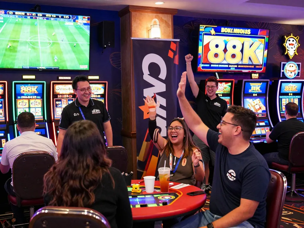 Experience the thrill of CWIN gaming with players enjoying vibrant slots and sports betting.